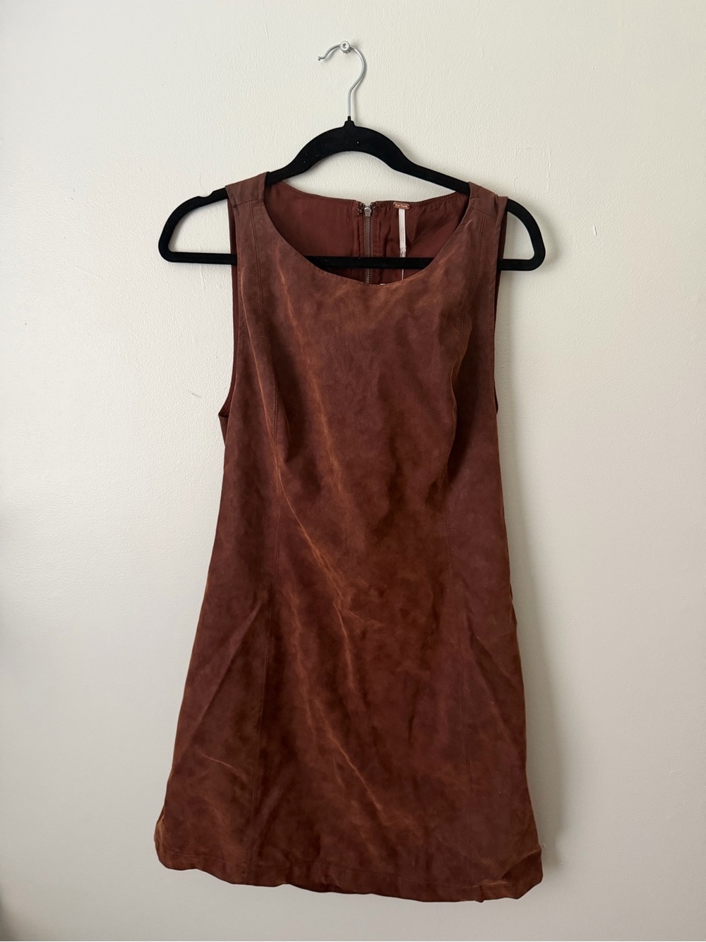 Free People Brown Suede Sleeveless Shift Dress